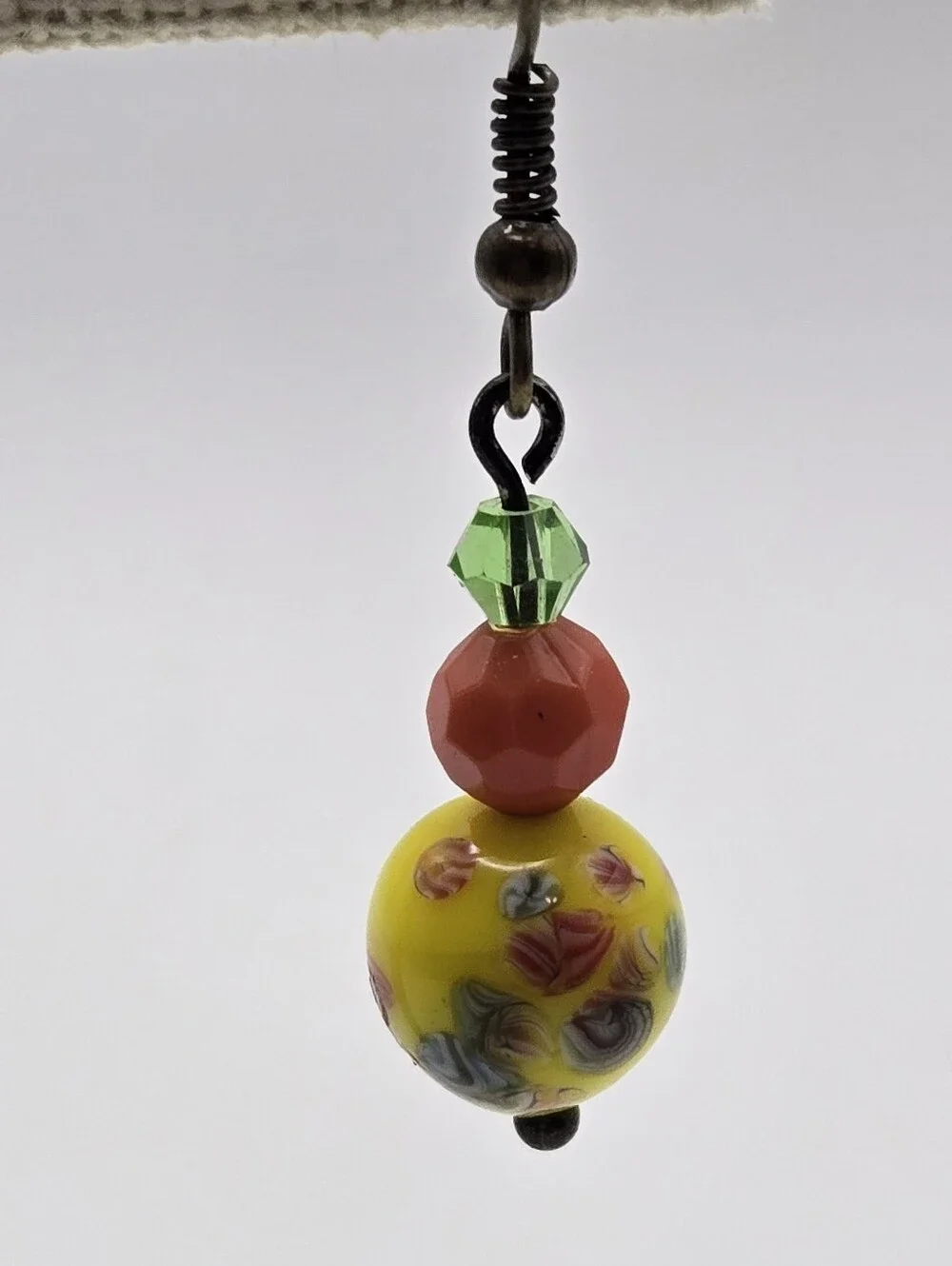 Japanese Tombo Bead Earrings Handmade Jewlery Floral Beading Abstract